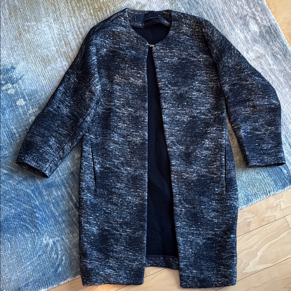 Zara Black and Gray Lightweight Shirt Jacket
